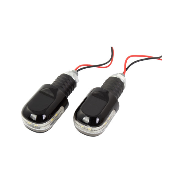 bike it Bike it black 18mm bar ends with white leds